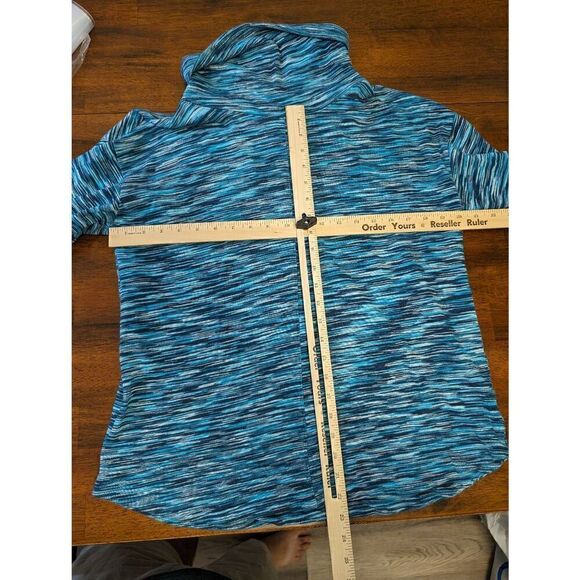 Kim Rogers Cowl Neck Striped Blue Top with Long Sleeves Women's Size Medium - Picture 5 of 5